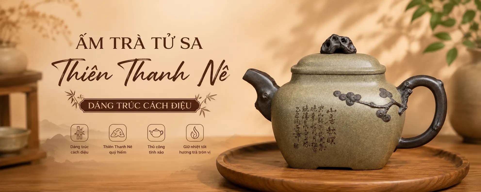 Ấm Tử Sa Thiên Thanh Nê: Huyền Thoại Sắc Trời Thu Và Đỉnh Cao Của Đất Mẹ Nghi Hưng