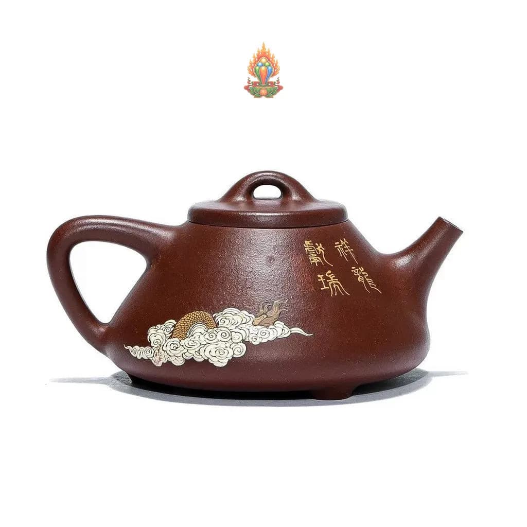 Ấm tử sa thạch biều đáy tào thanh lão Thanh Long Xuất Mây 300ml