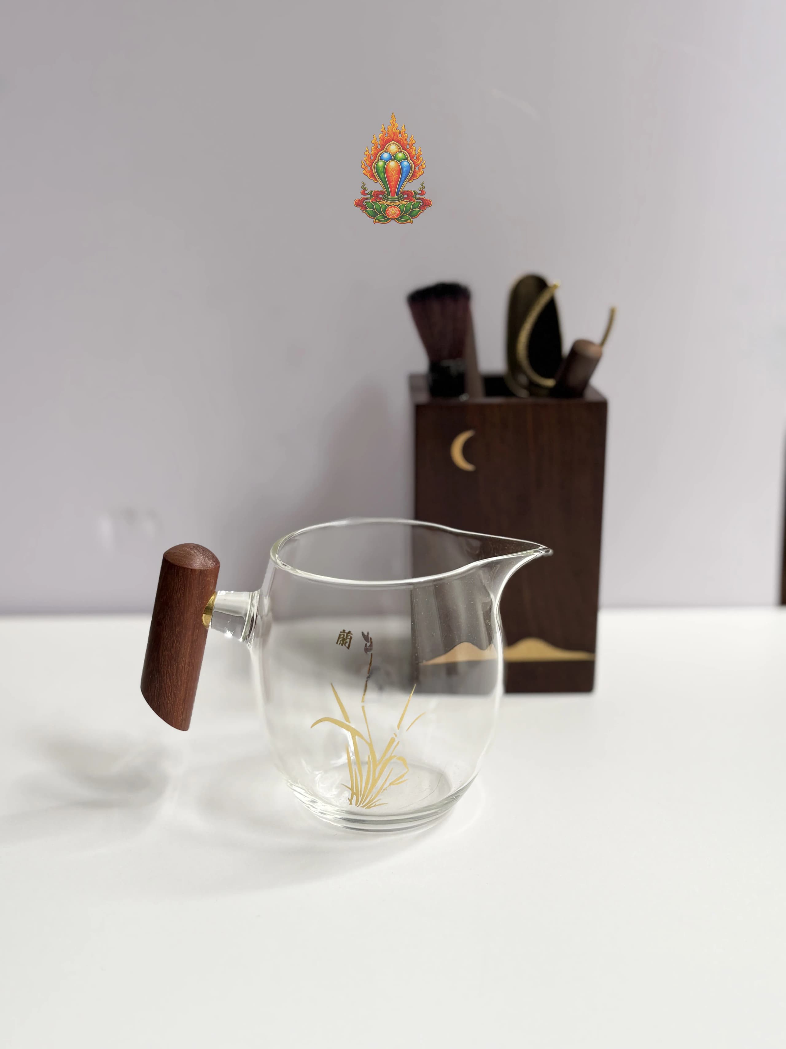 TỐNG THỦY TINH QUAI GỖ 360ML (Mai-Lan-Sen-Trúc)